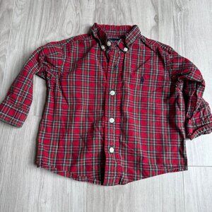 Ralph Lauren Button Down Plaid Shirt Holiday Christmas